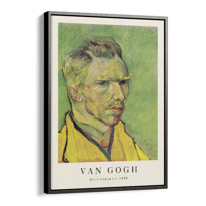 Starry Gaze Vincent Van Gogh's Self Portrait 1888 Vincent Van Gogh art painting Artwork in Black Floater Frame