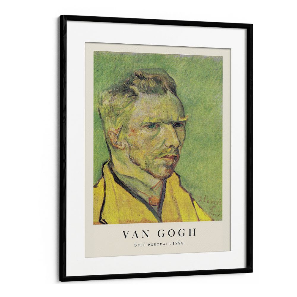 Starry Gaze Vincent Van Gogh's Self Portrait 1888 Vincent Van Gogh art painting Artwork in Black Frame With Mount