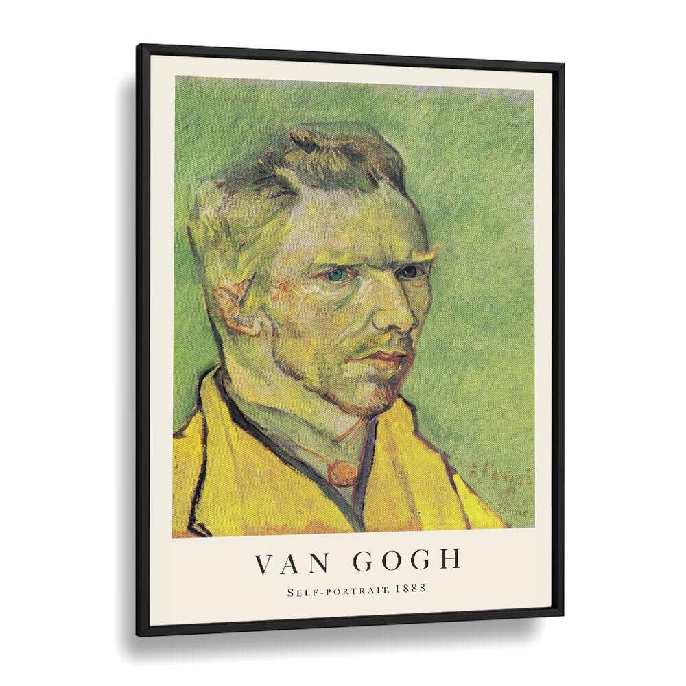 Starry Gaze Vincent Van Gogh's Self Portrait 1888 Vincent Van Gogh art painting Artwork in Black Plain Frame