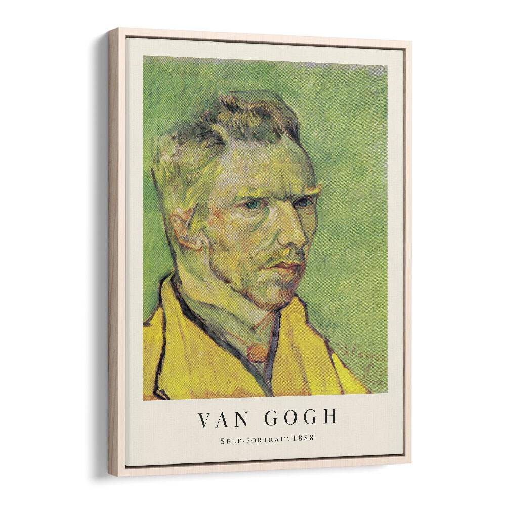 Starry Gaze Vincent Van Gogh's Self Portrait 1888 Vincent Van Gogh art painting Artwork in Oak Wood Floater Frame