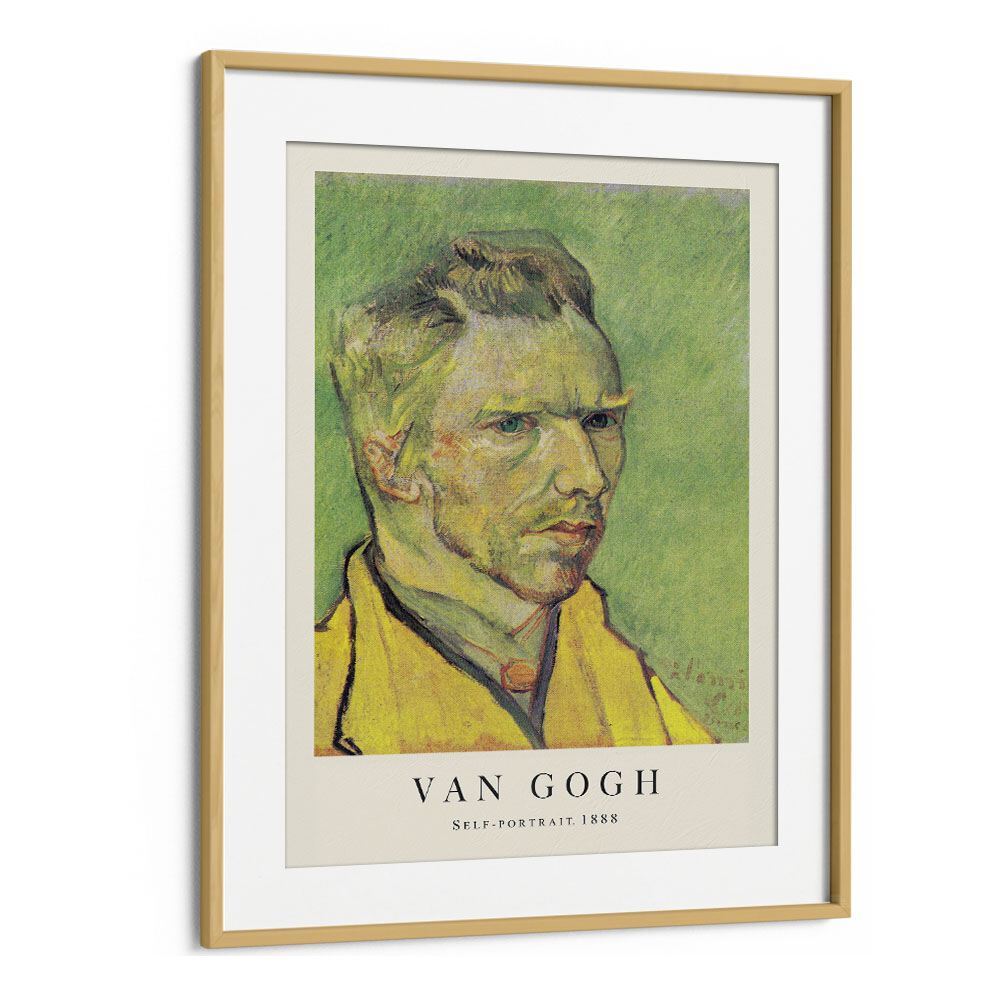 Starry Gaze Vincent Van Gogh's Self Portrait 1888 Vincent Van Gogh art painting Artwork in Oak Wood Frame With Mount