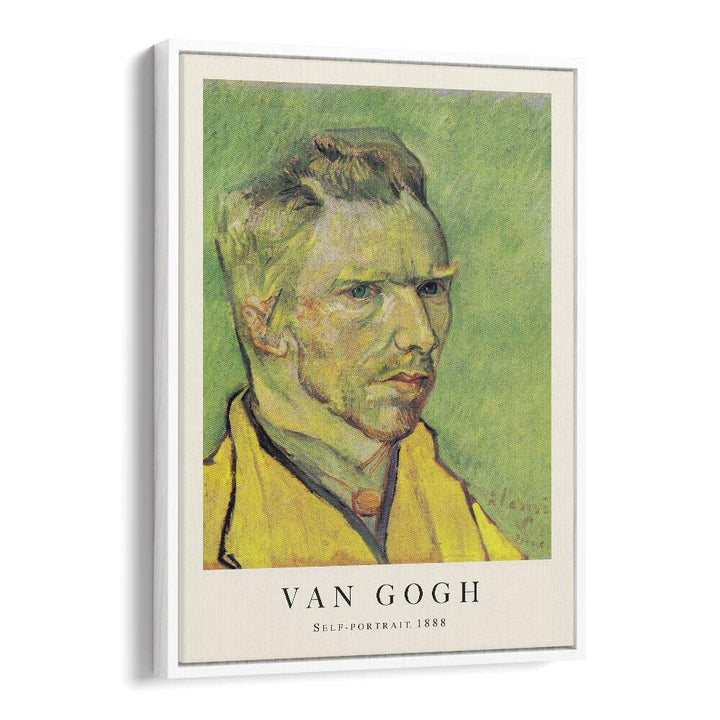 Starry Gaze Vincent Van Gogh's Self Portrait 1888 Vincent Van Gogh art painting Artwork in White Floater Frame