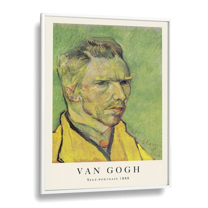 Starry Gaze Vincent Van Gogh's Self Portrait 1888 Vincent Van Gogh art painting Artwork in White Plain Frame