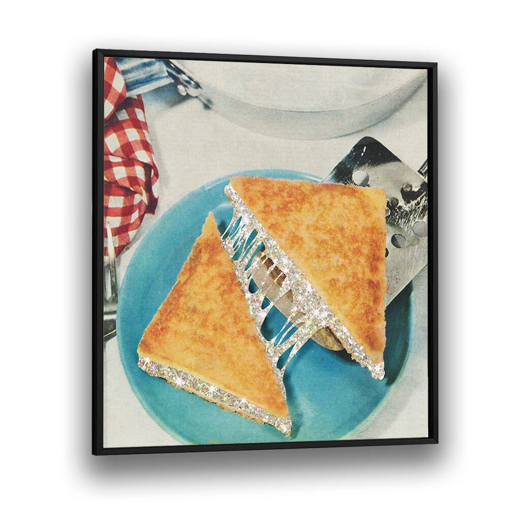 Starry Sandwich Surreal Art Artwork in Black Plain Frame