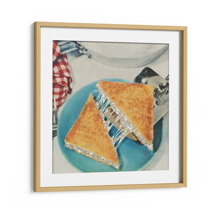 Starry Sandwich Surreal Art Artwork in Oak Wood Frame With Mount