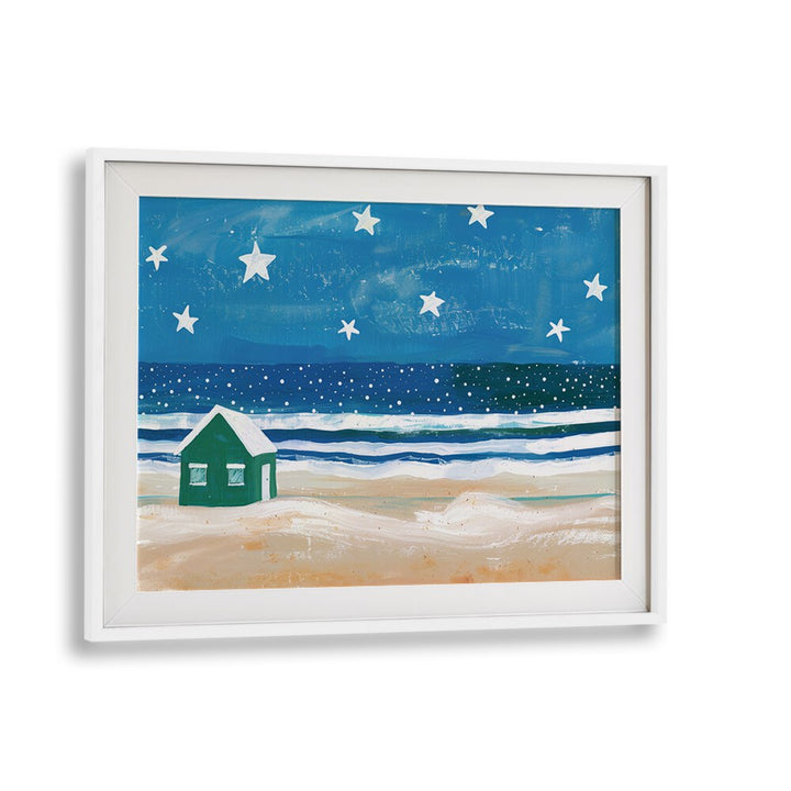 Starry Shelter Kids Art Artwork in White Frame With Mount