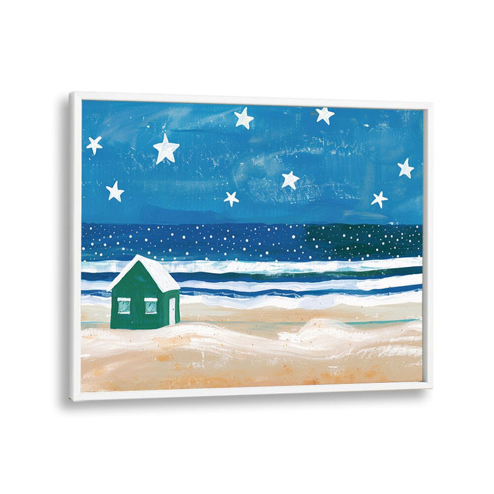 Starry Shelter Kids art Artwork in White Plain Frame
