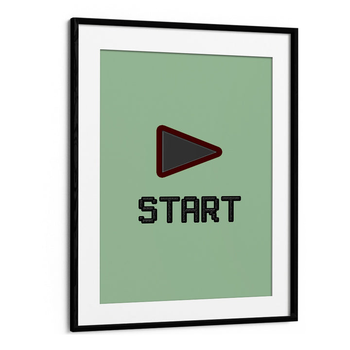 Start Gaming Gaming Art Artwork in Black Frame With Mount