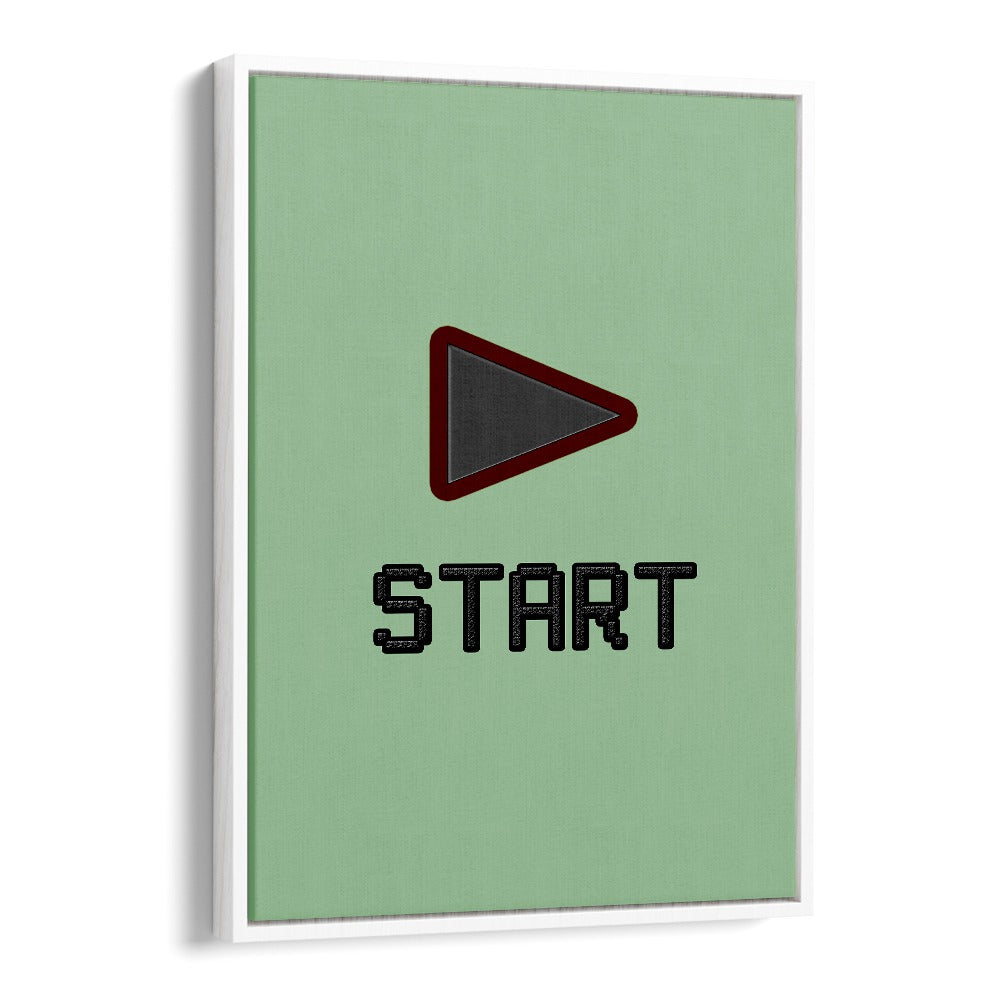 Start Gaming Gaming art painting Artwork in White Floater Frame