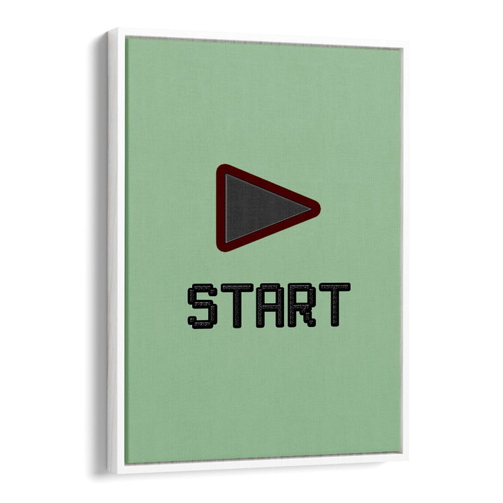 Start Gaming Gaming art painting Artwork in White Floater Frame