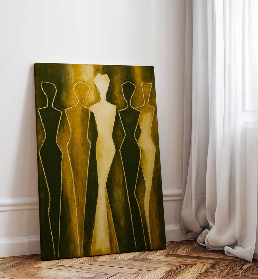 STATUES IN THE GLOW , EXPRESSIONISM PAINTINGS