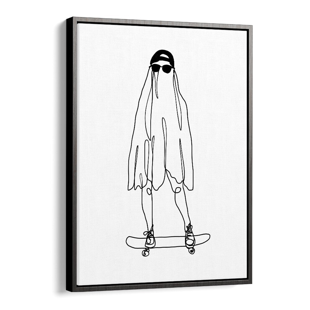 Stay Creepy Line Art Artwork in Black Floater Frame