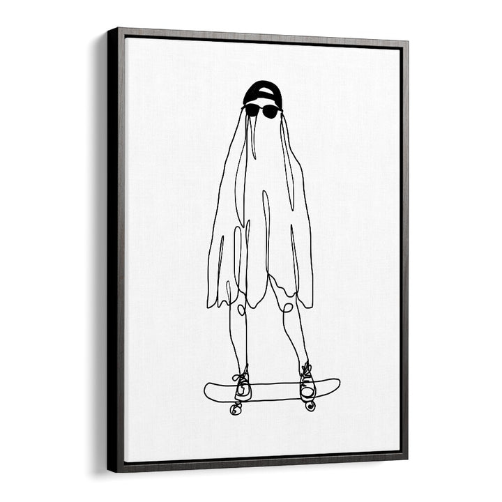 Stay Creepy Line Art Artwork in Black Floater Frame