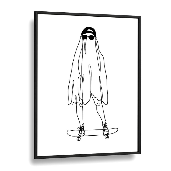 Stay Creepy Line Art Artwork in Black Plain Frame