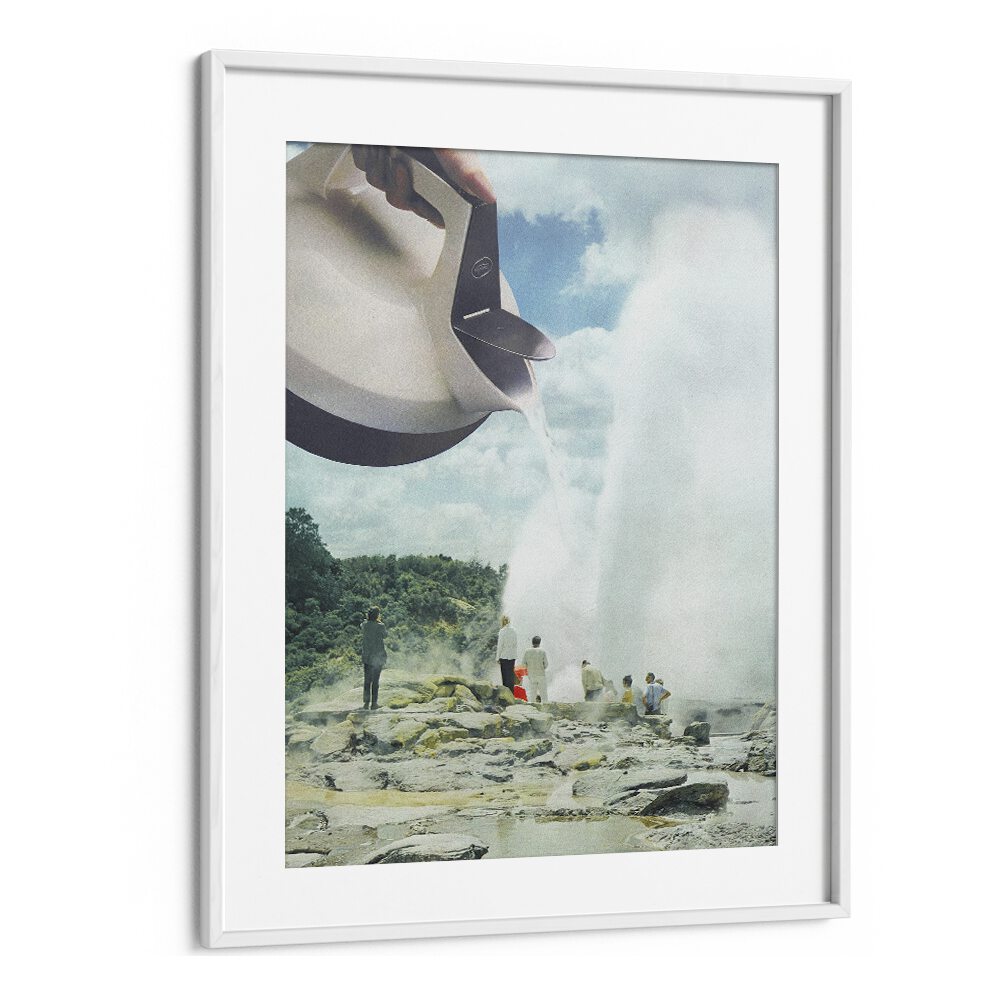 Steam Funk Surreal Art Artwork in White Frame With Mount