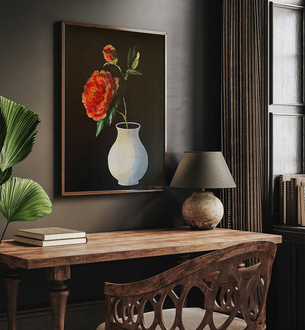 STILL LIFE WITH PEONIES , FLORAL FLOWER PAINTINGS