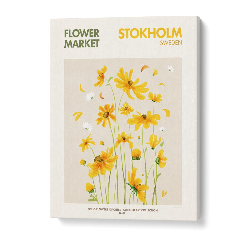 Stokholm- Flower Market Botanical Flower Paintings Artwork in Gallery Wrap