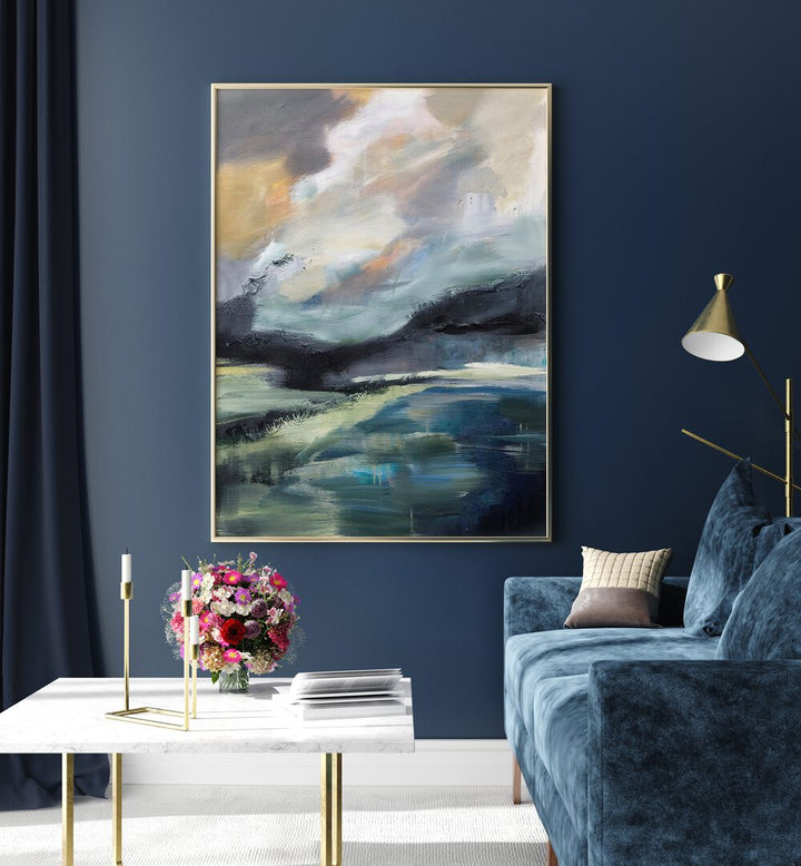 Captivating STORMY HORIZONS landscape paintings enhance home decor with abstract natural beauty and vibrant colors.