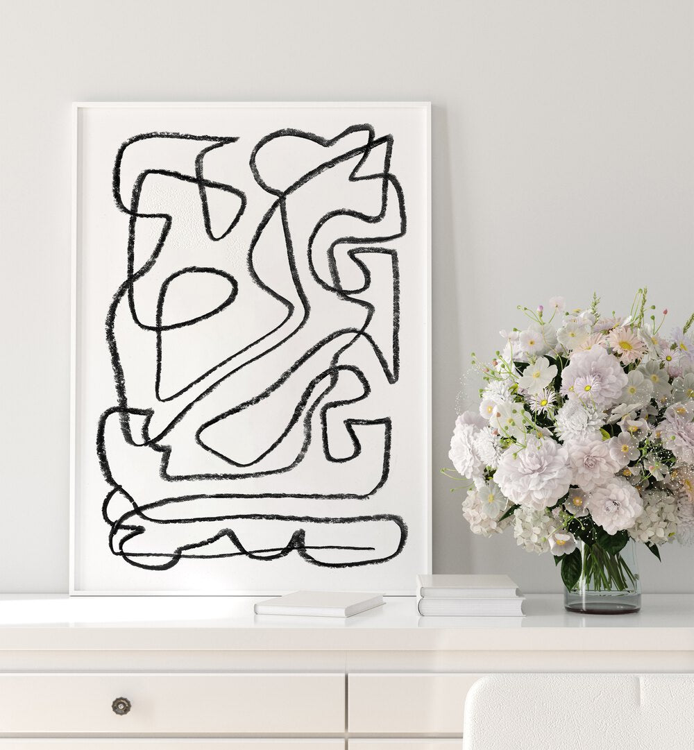 Modern decor enhanced by STORY, ABSTRACT PAINTINGS, featuring bold lines and emotional expression. Perfectly inspiring.