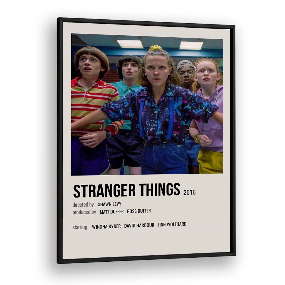 STRANGER THINGS 2016 I MOVIE POSTERS in Black Plain Frame