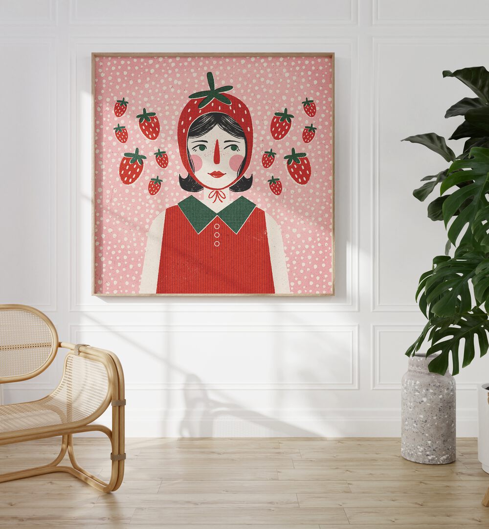 Julia Leister painting - STRAWBERRY GIRL by Asianmonk