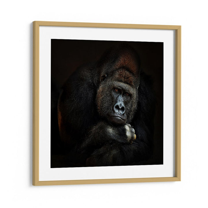 STRENGTH IN SERENITY WILDLIFE-PHOTOGRAPHY in Oak Wood Frame With Mount