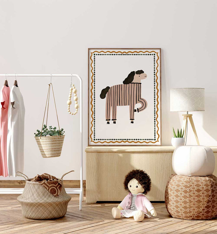 STRIPED HORSE HUMOR , KIDS ROOM PAINTINGS
