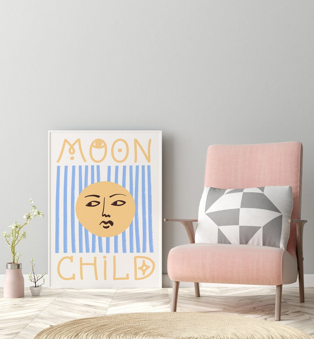 STRIPED MOON CHILD BY GRACE DIGITAL ART CO KIDS PAINTINGS