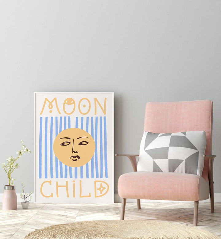 STRIPED MOON CHILD BY GRACE DIGITAL ART CO KIDS PAINTINGS