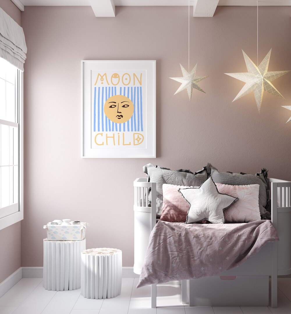 STRIPED MOON CHILD BY GRACE DIGITAL ART CO KIDS PAINTINGS