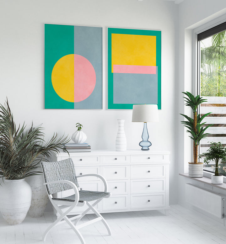 STUDIO SHAPES , SET OF 2 PAINTINGS