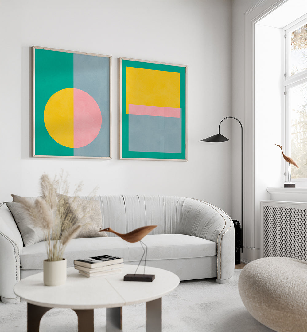 STUDIO SHAPES , SET OF 2 PAINTINGS