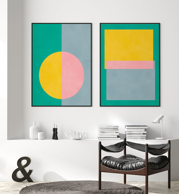 STUDIO SHAPES , SET OF 2 PAINTINGS