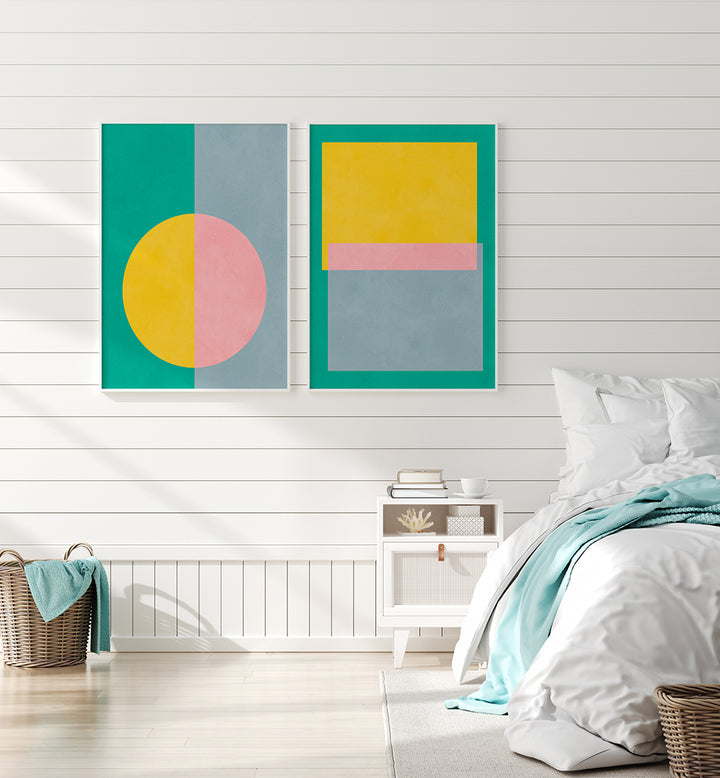 STUDIO SHAPES , SET OF 2 PAINTINGS
