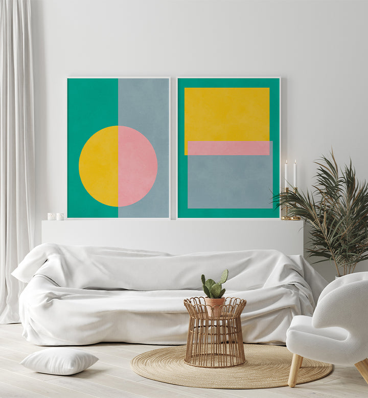 STUDIO SHAPES , SET OF 2 PAINTINGS