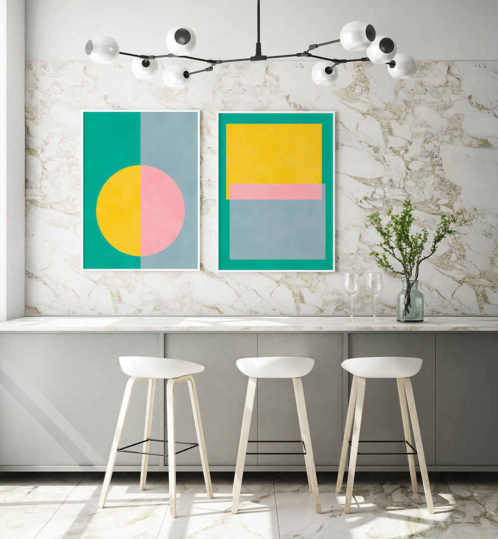 STUDIO SHAPES , SET OF 2 PAINTINGS