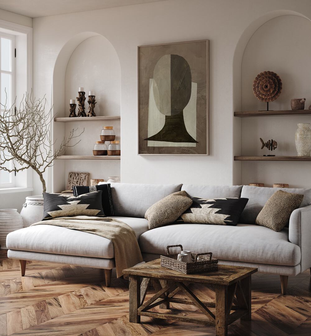 Sophisticated living space featuring STUDY, ABSTRACT PAINTINGS that enhance creativity and emotional resonance.