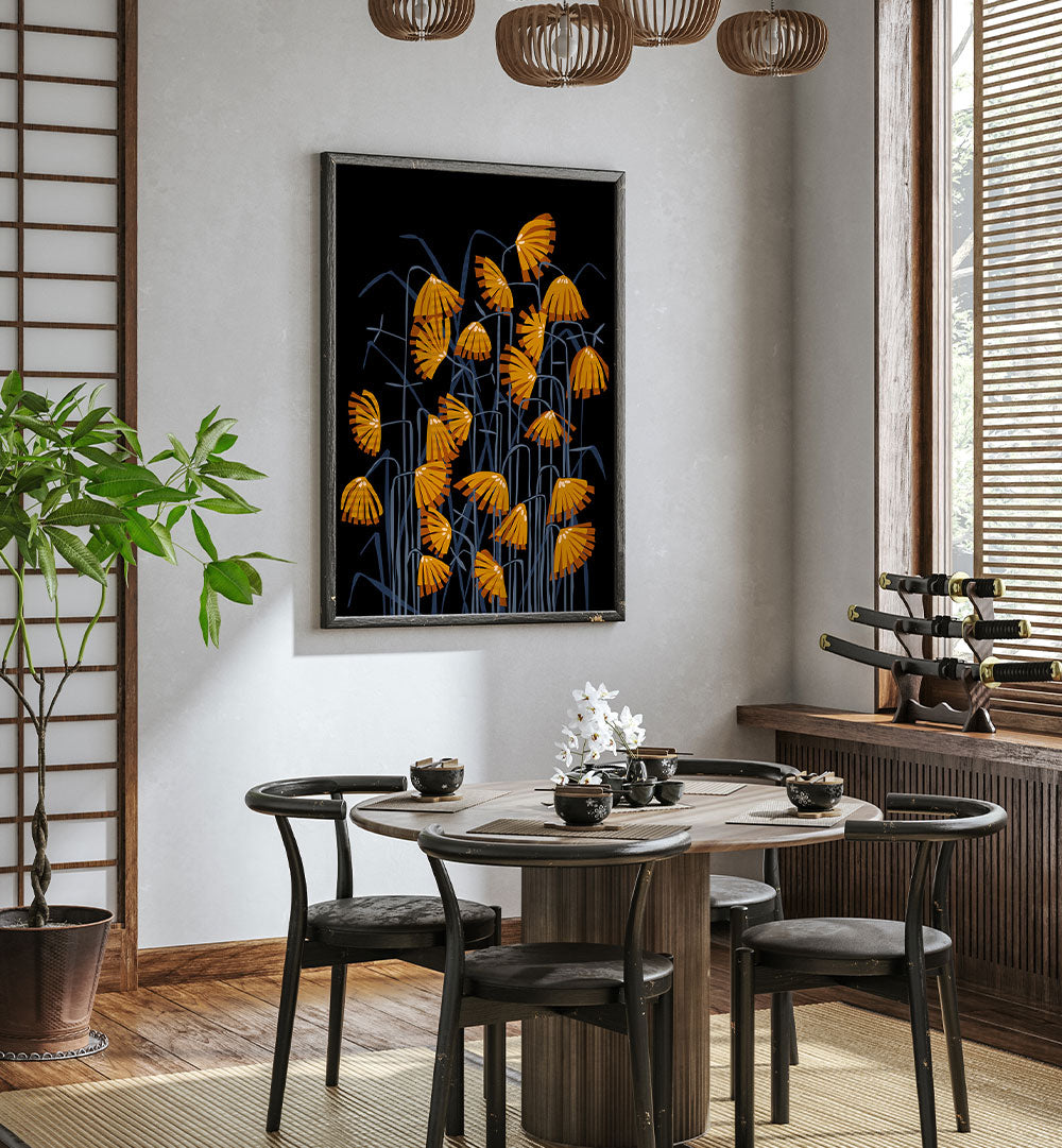 STYLIZED ORANGE REEDS