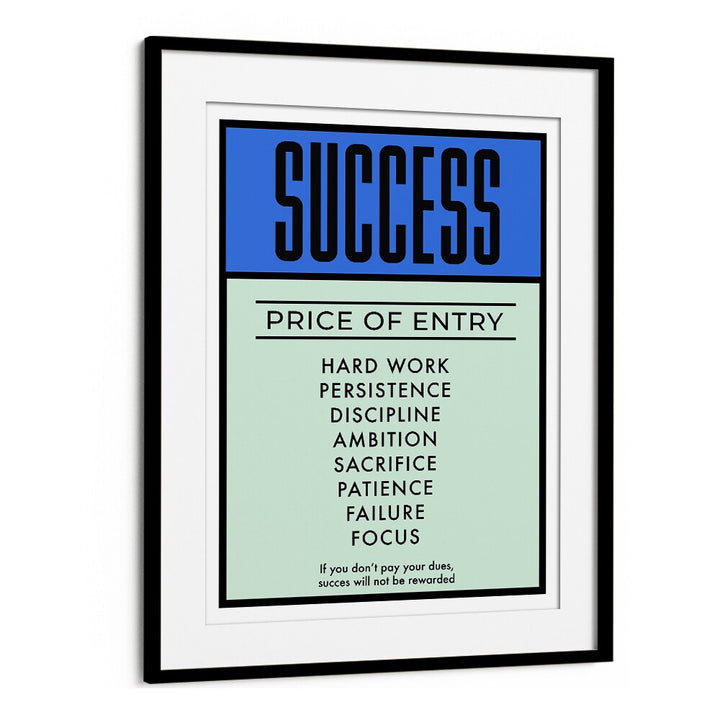 Success Money Art Artwork in Black Frame With Mount