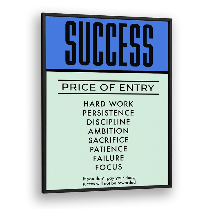 Success Money Art Artwork in Black Plain Frame