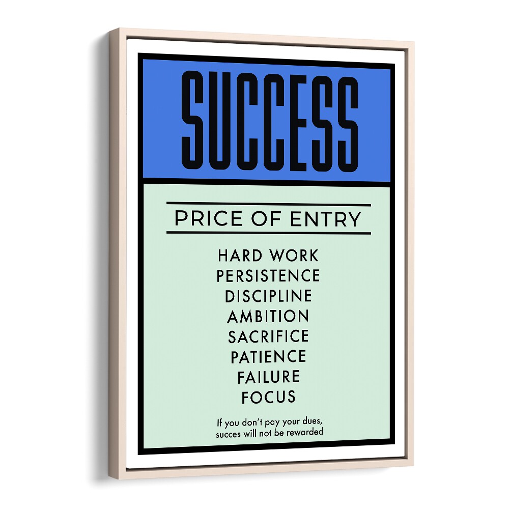 Success Money Art Artwork in Oak Wood Floater Frame