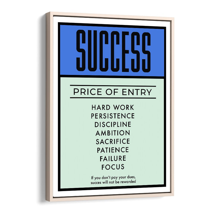 Success Money Art Artwork in Oak Wood Floater Frame