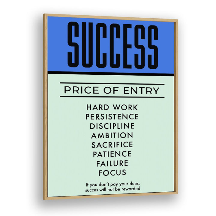 Success Money Art Artwork in Oak Wood Plain Frame