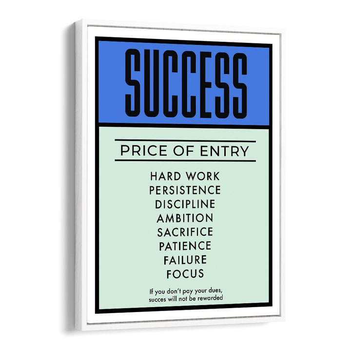 Success Money Art Artwork in White Floater Frame