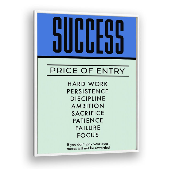 Success Money Art Artwork in White Plain Frame