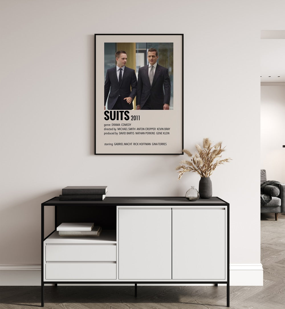 SUITS 2011 MOVIE POSTERS in Black Plain Frame hanging on wall above study table