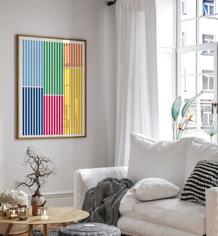 Summer Days   Geometric Art Artwork Placed on a wall In A Living Room 