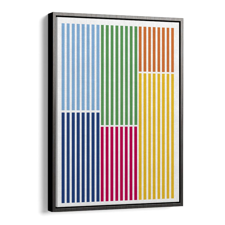 Summer Days Geometric Art Artwork in Black Floater Frame