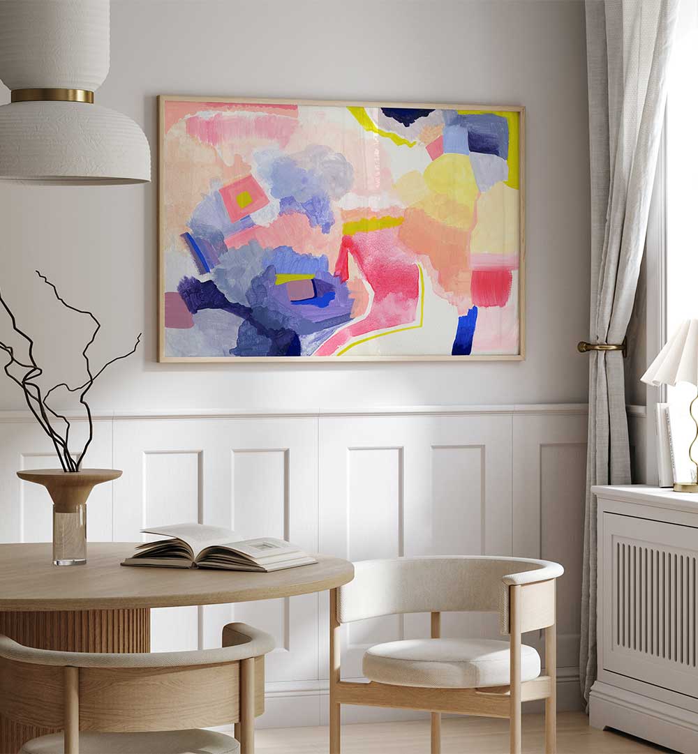 Vivid colors and dynamic brush strokes define SUMMER HAZE, ABSTRACT PAINTINGS, perfect for transforming your space.