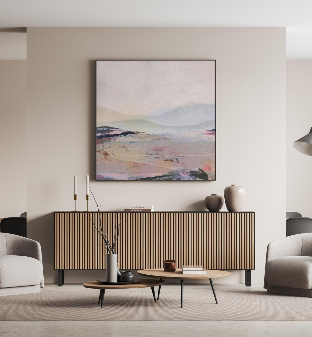 Vibrant summer hues in "Summer," an abstract painting by Dan Hobday, perfect for modern living spaces. SUMMER, ABSTRACT PAINTINGS.